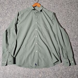 UNTUCKit Shirt Mens Large Green Small Check Wrinkle Free Button Down Cotton